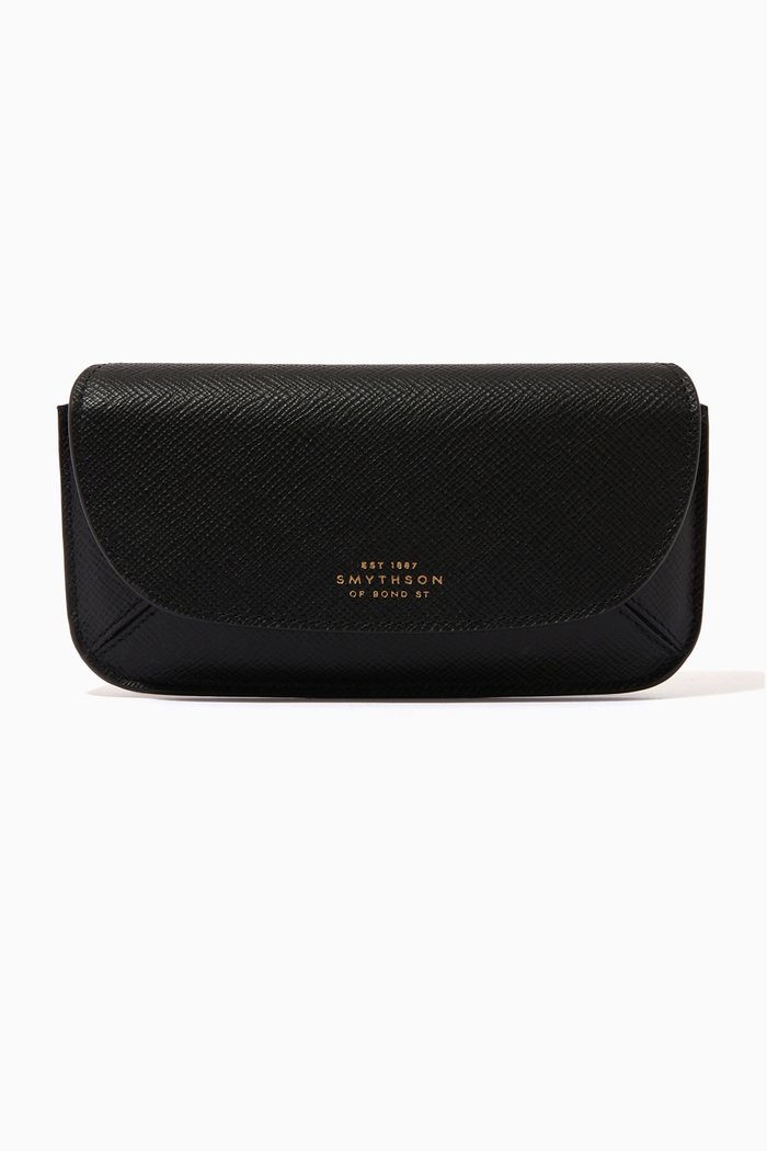 

Concertina Sunglasses Case in Crossgrain Leather, Black