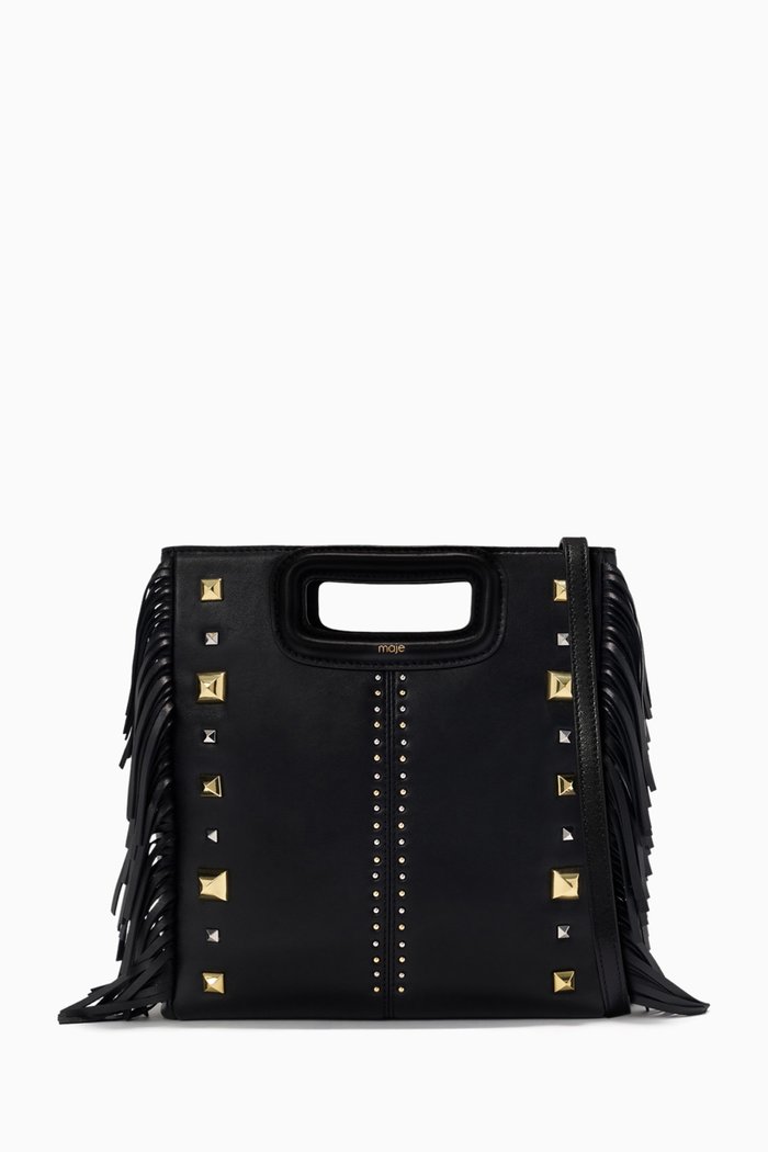 

Studded M Bag in Leather, Black