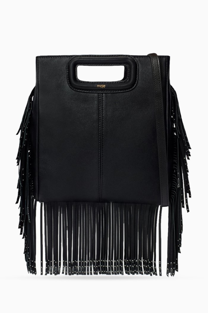 

Fringe M Bag in Leather, Black
