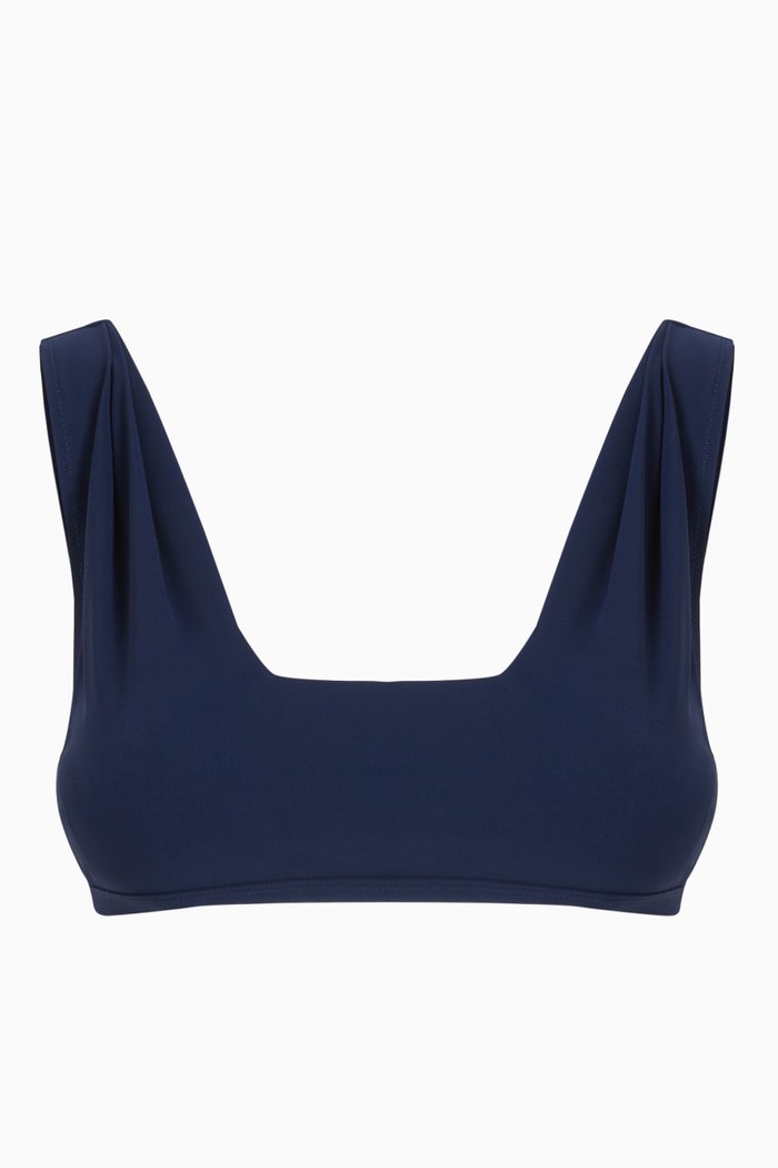 

Como Pleated Bikini Top, Blue