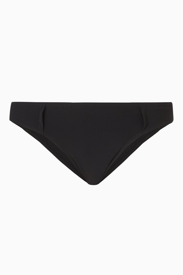 

Tuscany Pleated Bikini Bottom, Black
