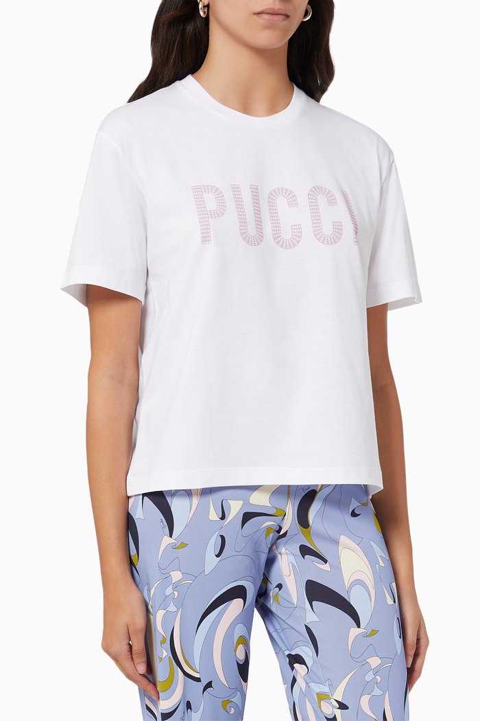 

Polka Dot Logo T-shirt in Cotton, White