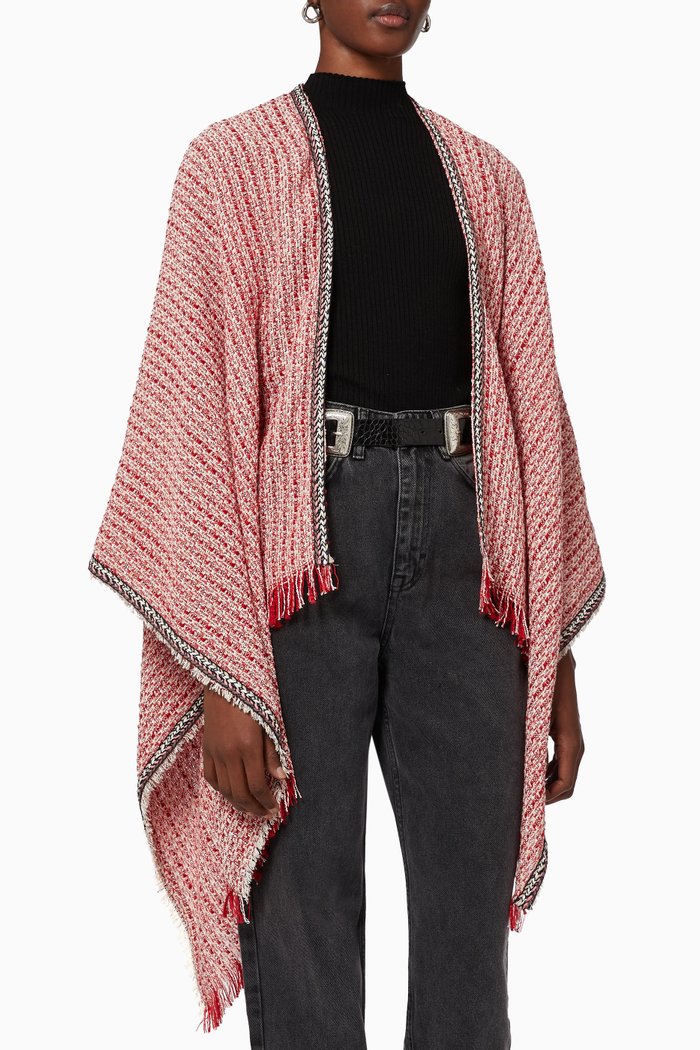 

Poncho in Tweed, Red