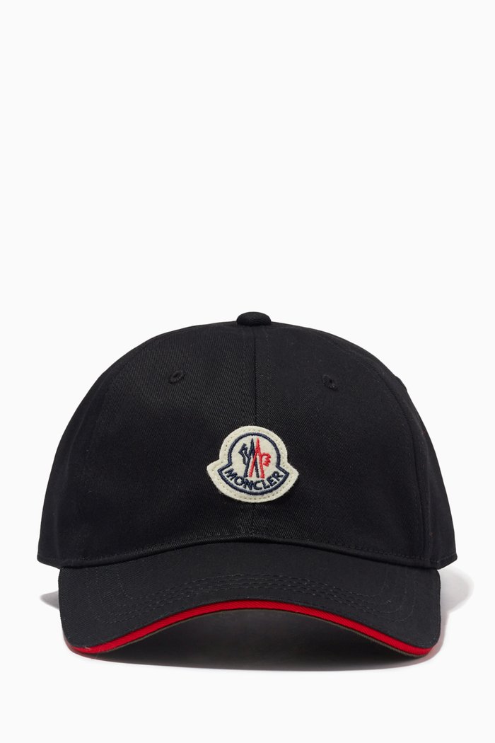 

Felt Logo Patch Baseball Cap in Cotton Gabardine, Black