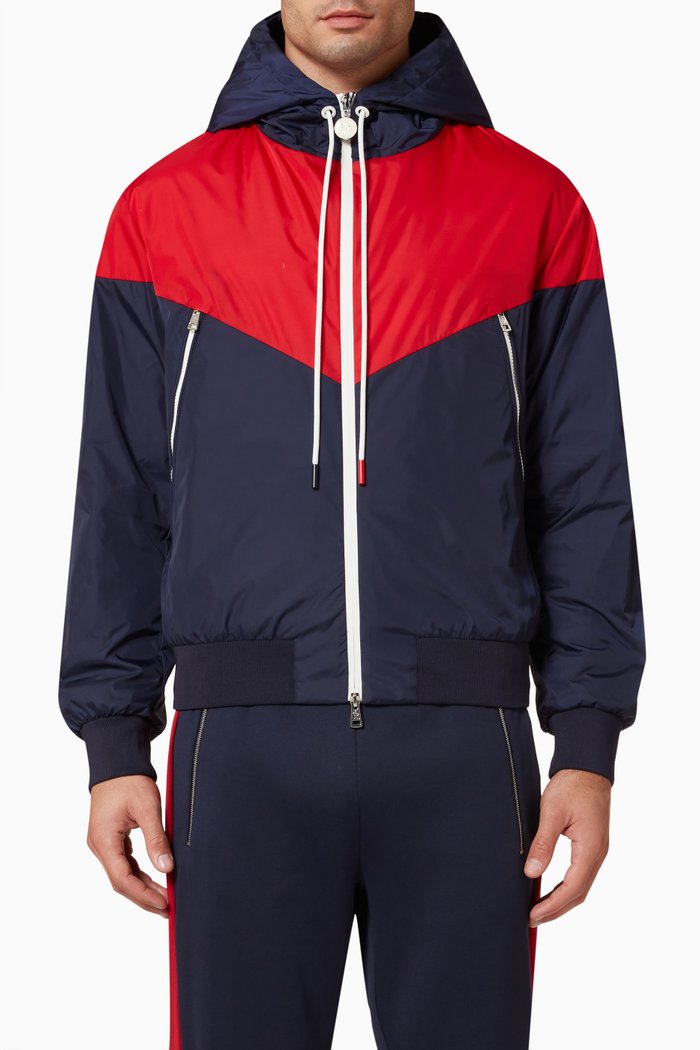 

Bukret Colorblock Jacket in Tech Fabric, Blue