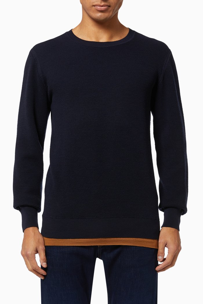 

Crewneck Sweater in High Performance™ Wool, Blue