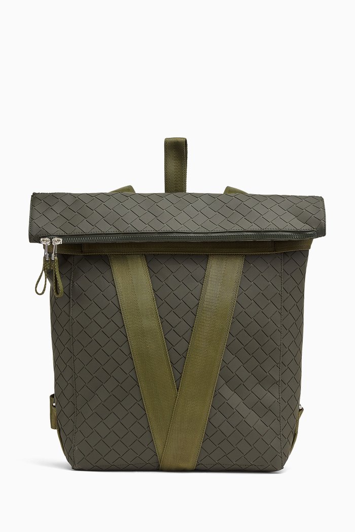 

Backpack in Intrecciato Rubber, Brown