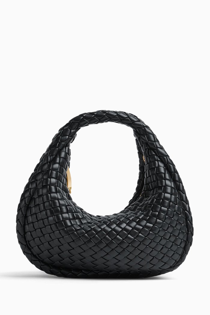 

Mini Padded Jodie Bag in Intreccio Nappa, Black