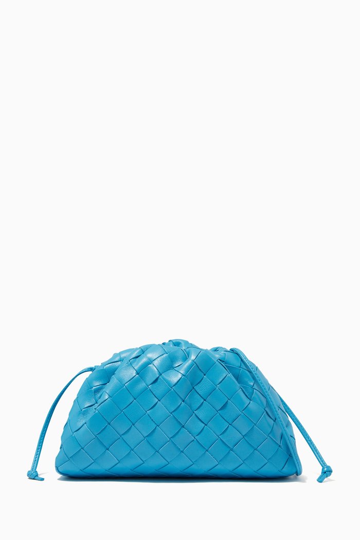 

The Mini Pouch in Intrecciato Nappa, Blue