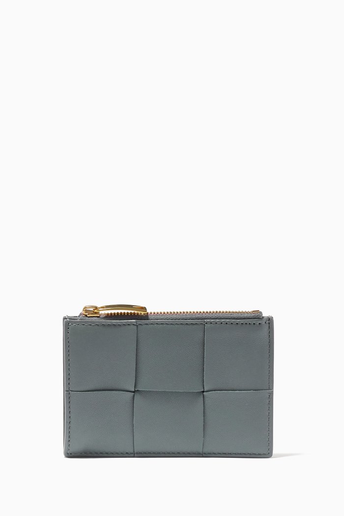 Card Case in Intrecciato Nappa, Grey