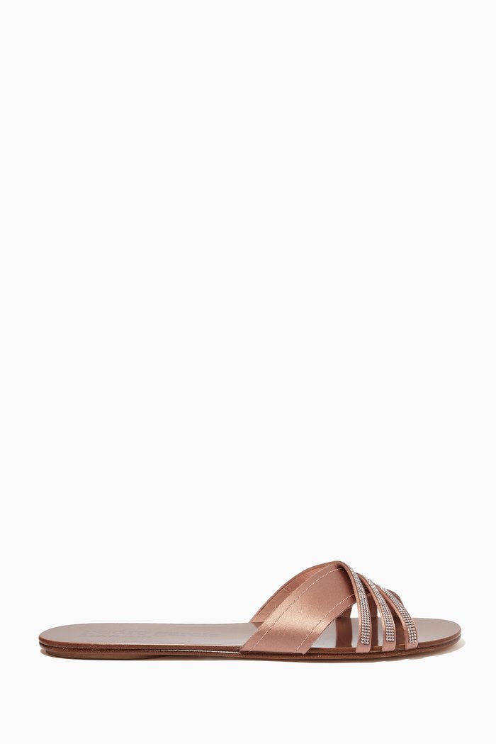 

Paty Slides in Crystal Silk Satin, Neutral
