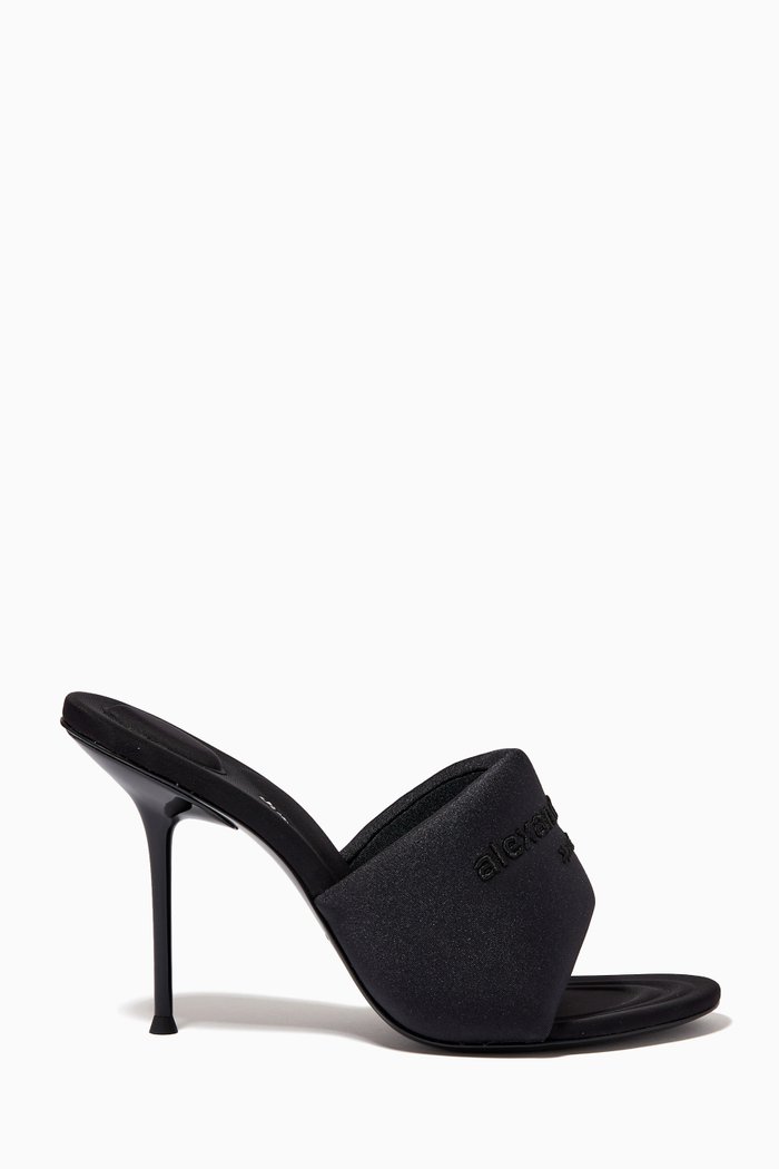 

Sienna Puffy Mule Heels in Lycra, Black