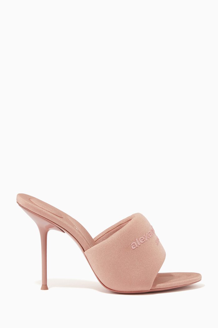 

Sienna Puffy Mule Heels in Lycra, Pink