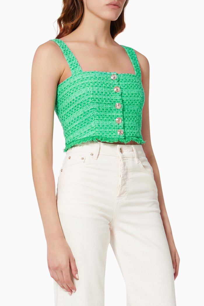 

Crop Top in Tweed, Green