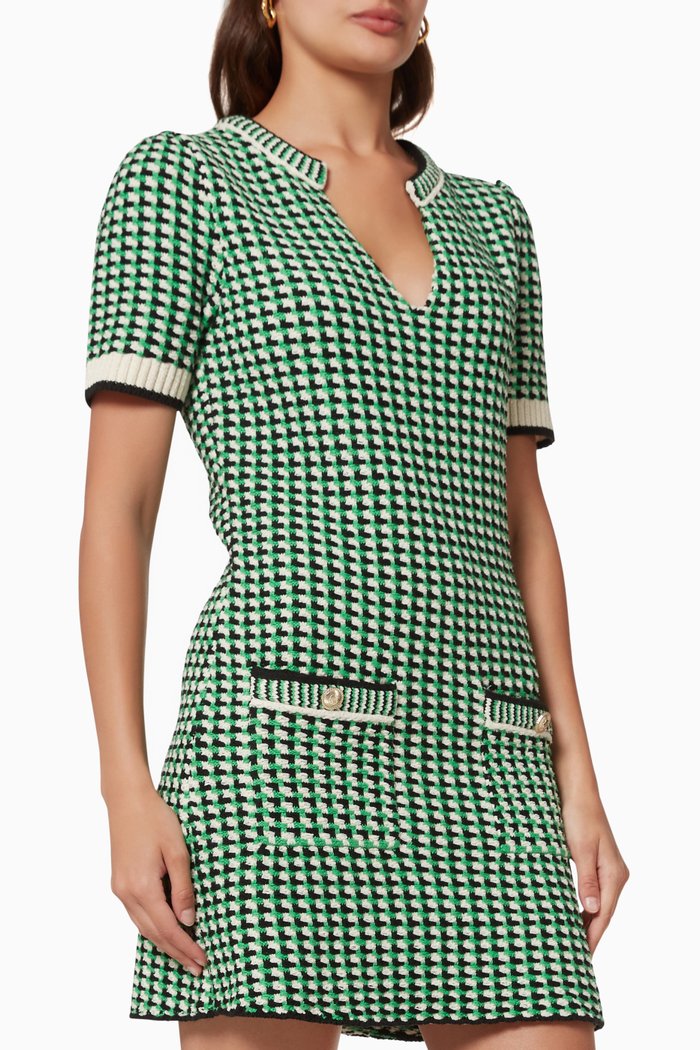 

Roxanne Mini Dress in Tweed, Green