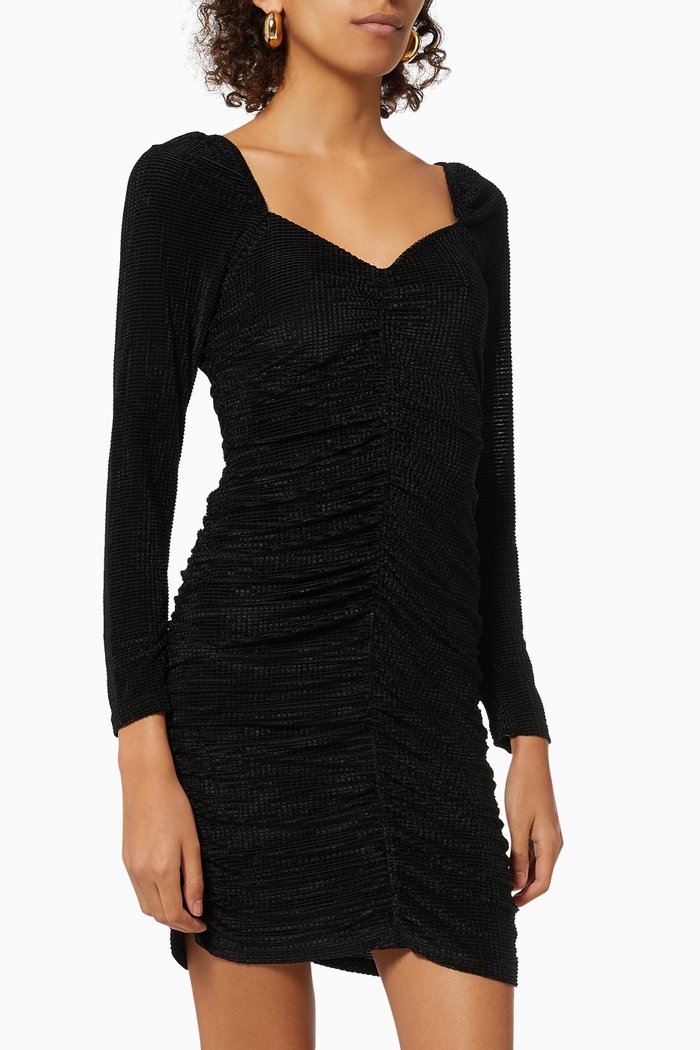 

Chaima Ruched Mini Dress, Black