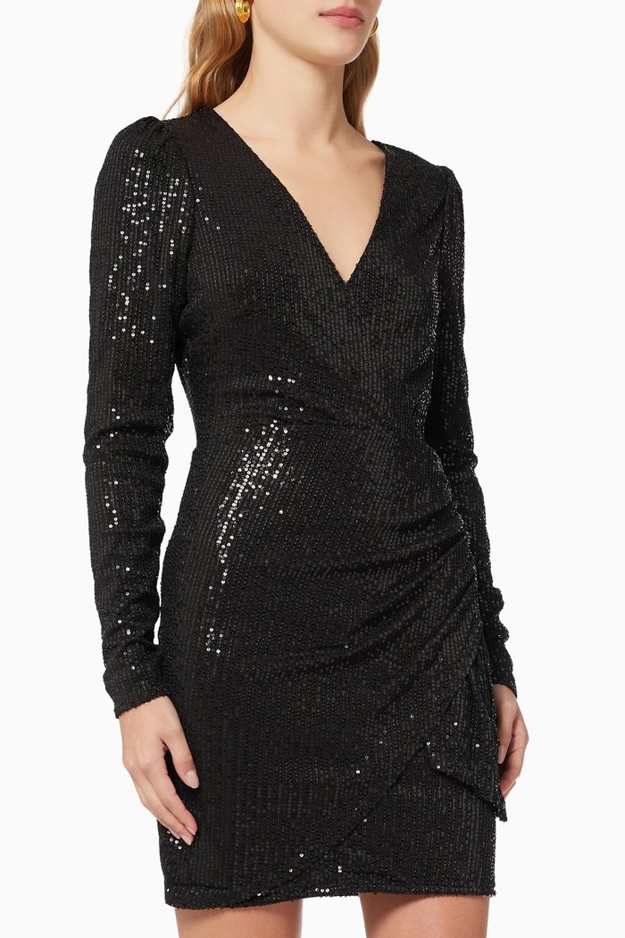 

Rabat Mini Dress in Sequin, Black