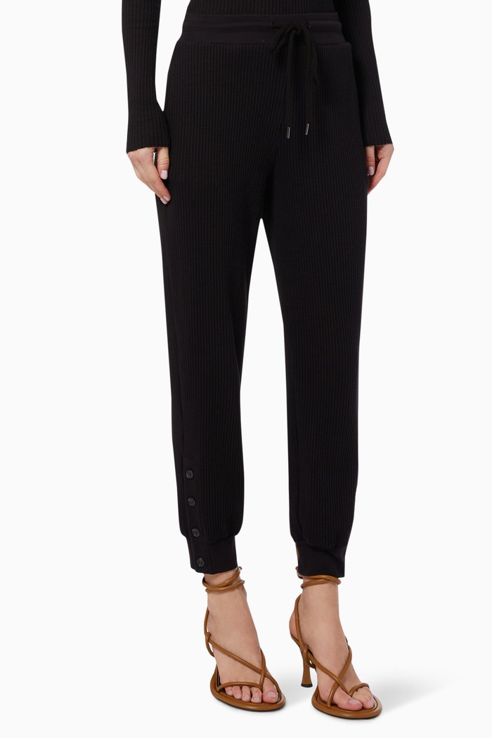 

Button Joggers in Jersey, Black