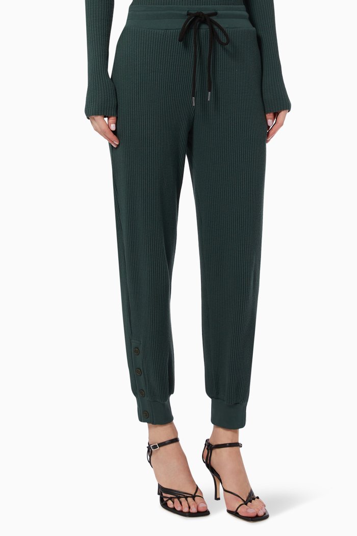 

Button Joggers in Jersey, Green