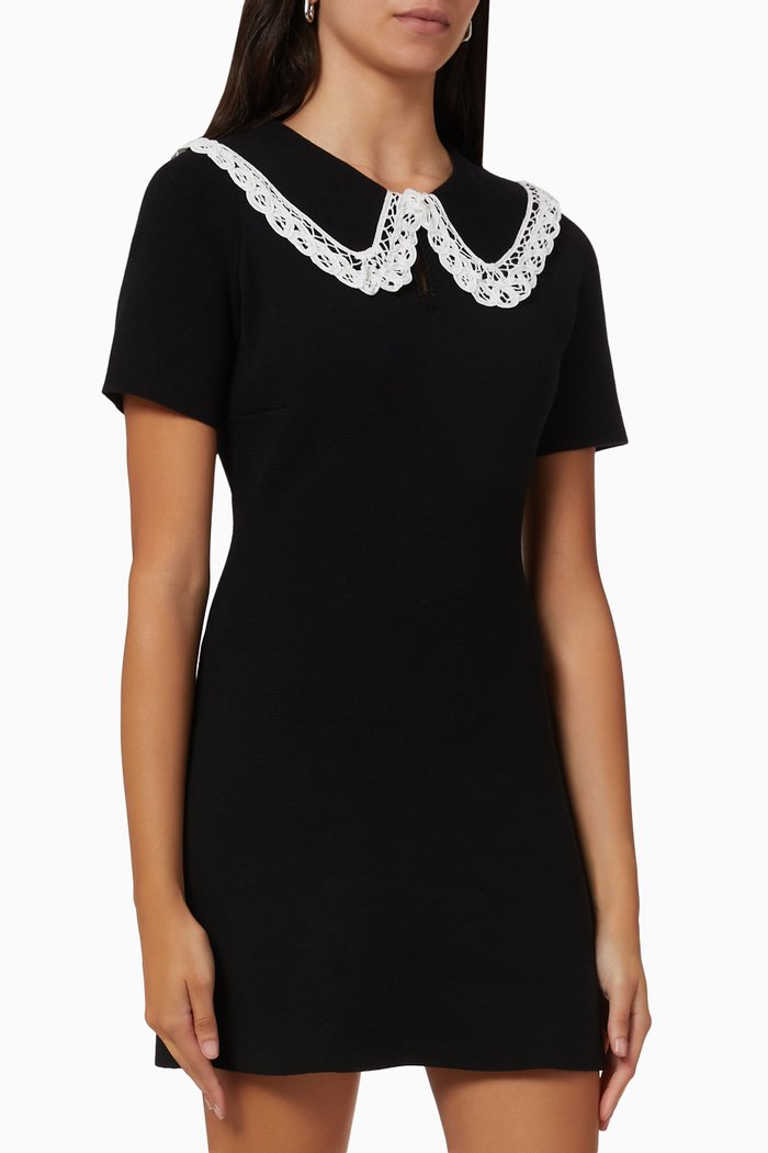 

Rimandal Decorative Collar Dress in Cotton, Black