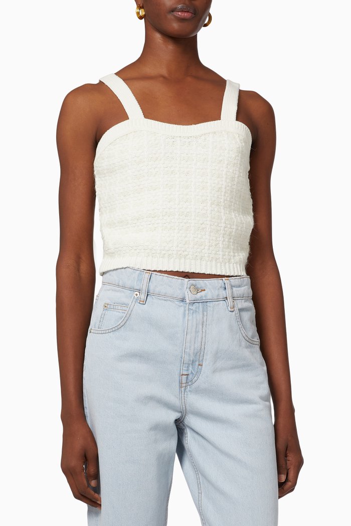 

Knit Crop Top in Tweed, Neutral