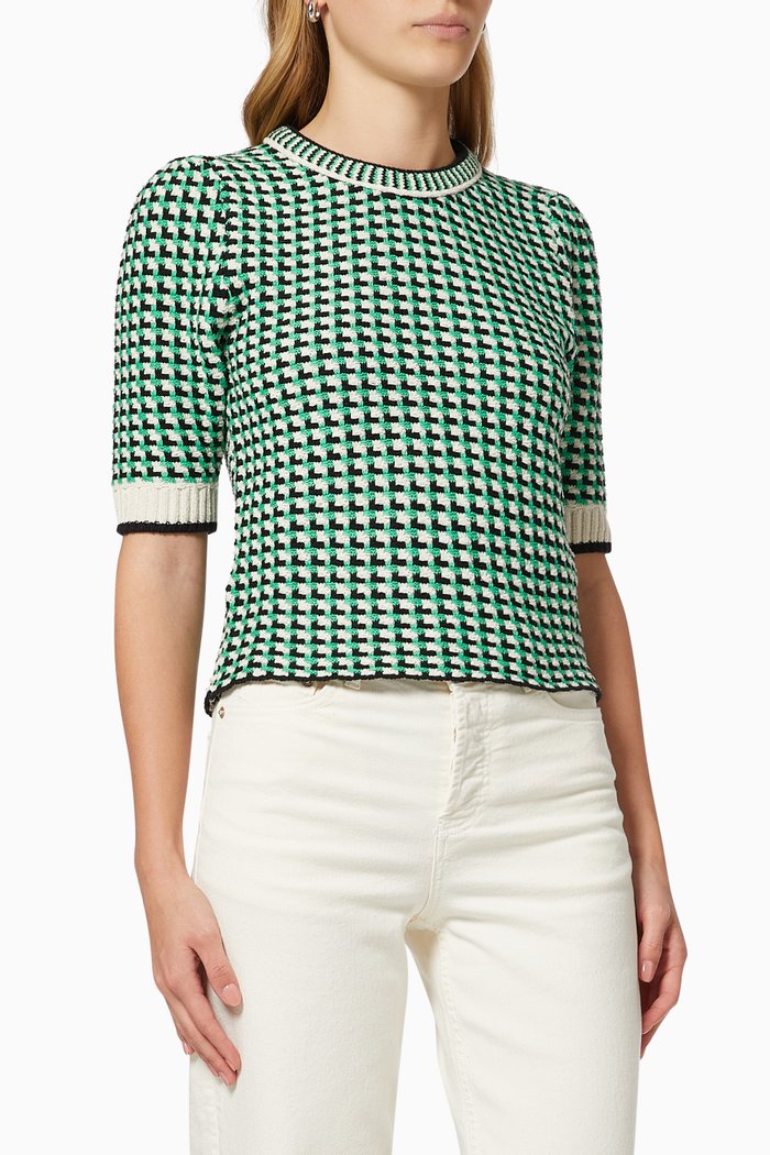

Top in Interwoven Cotton, Green