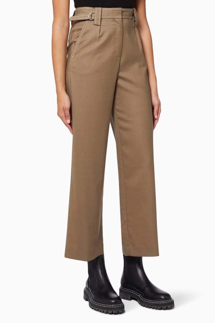 

Wide-leg Pants in Stretch Wool, Neutral