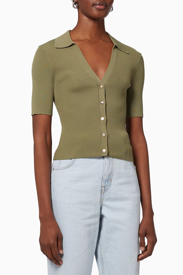 

Knit Polo Shirt, Neutral