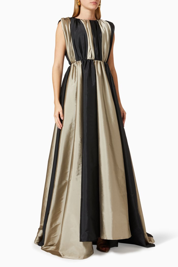 

Panelled Gown in Taffeta, Multicolour