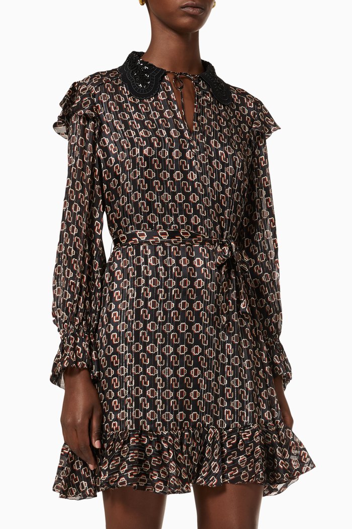 

Rinette Mini Dress in Silk Chiffon, Black