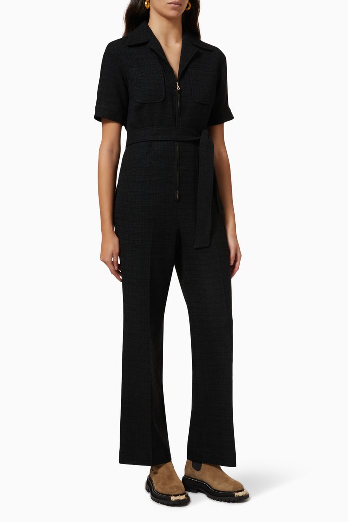 

Nora Jumpsuit in Tweed, Black