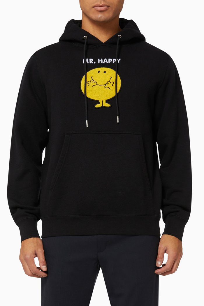 

Mr. Happy Hoodie in Brushed Cotton Fleece, Black