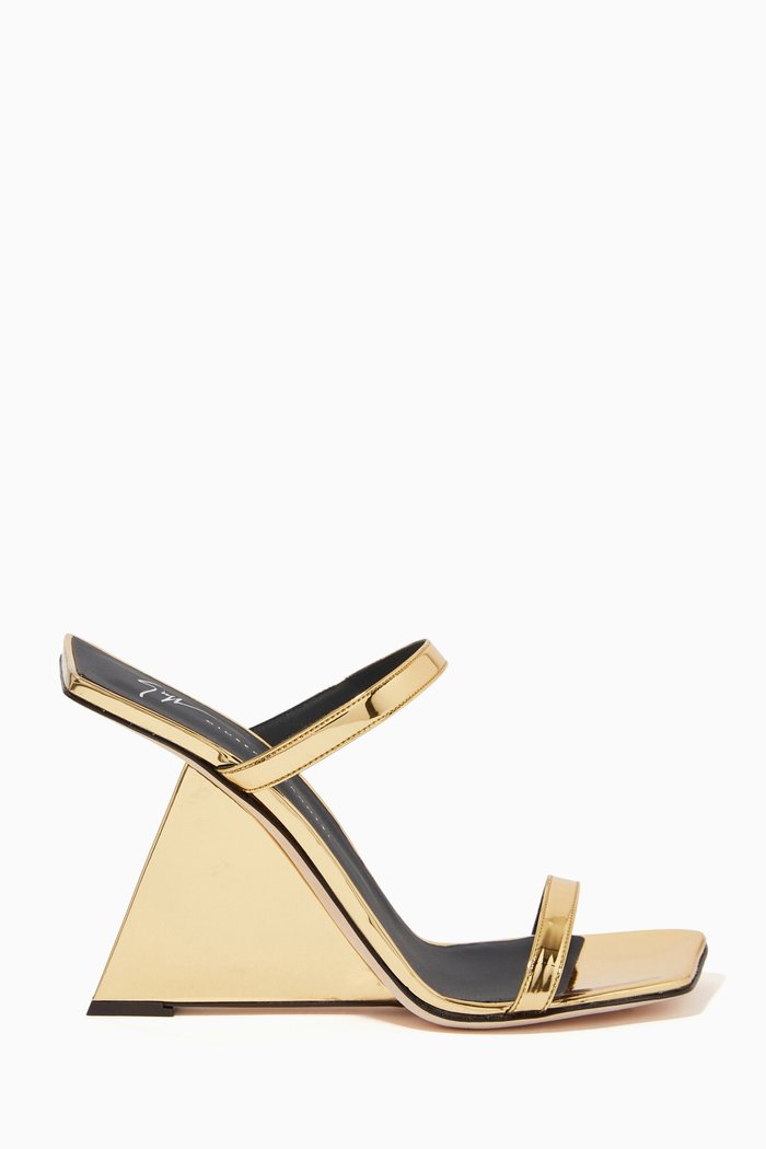 Lilii Borea Sandals in Mirror Leather, Gold