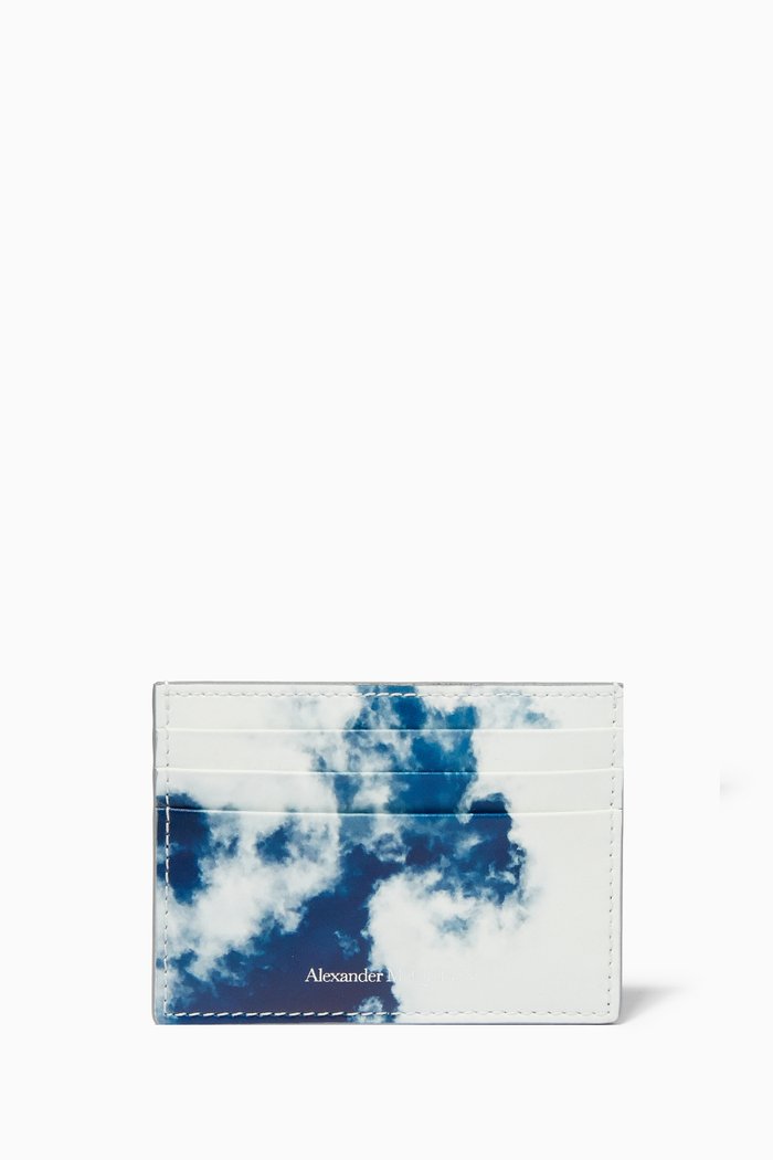 

Blue Sky Card Holder in Leather, White