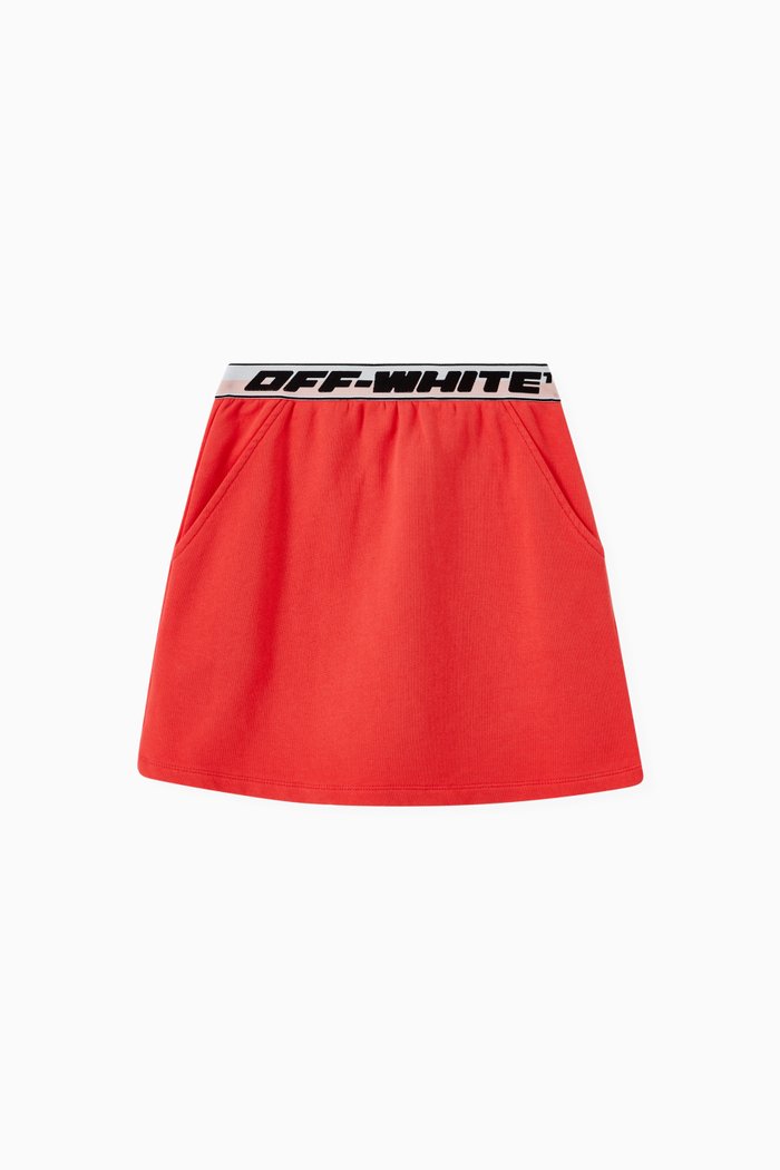 

Logo Band Skirt in Cotton, Red
