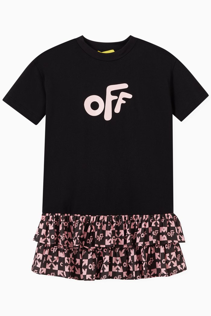 Logo Monogram Dress in Cotton, Black