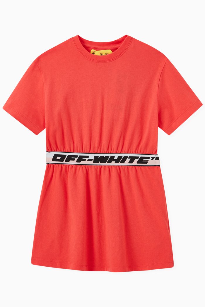

Logo Band Dress in Cotton, Red