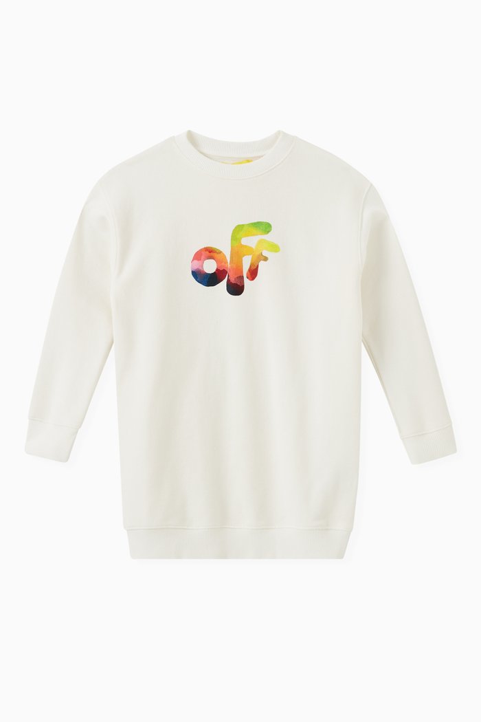 

Logo Hoodie Dress in Cotton, White