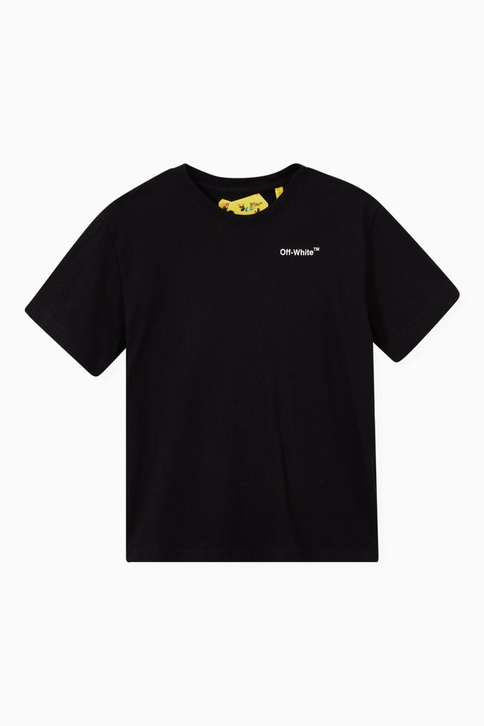 Rubber Logo Motif T-shirt in Cotton, Black
