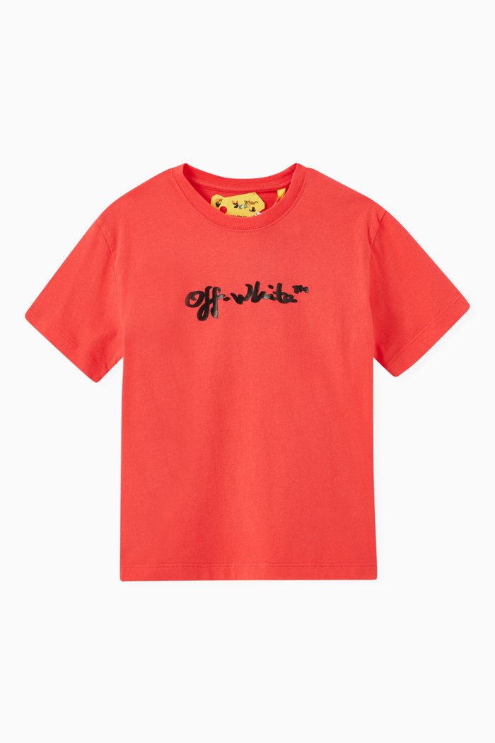 

Script Logo T-shirt in Cotton Jersey, Red