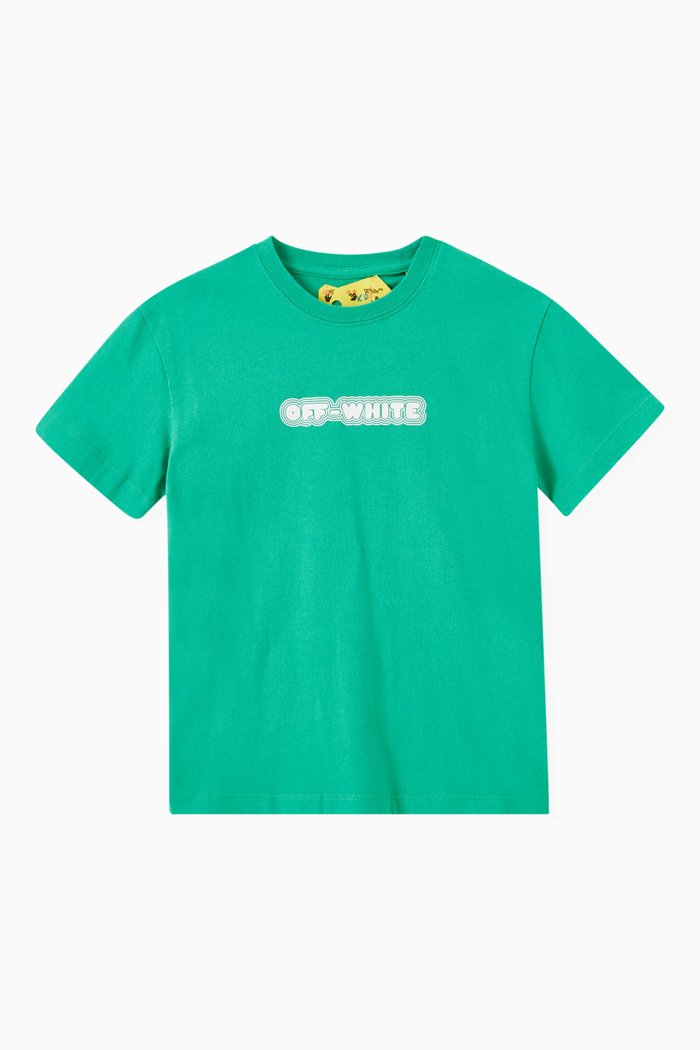 

Rounded Layer Logo T-shirt in Cotton Jersey, Green