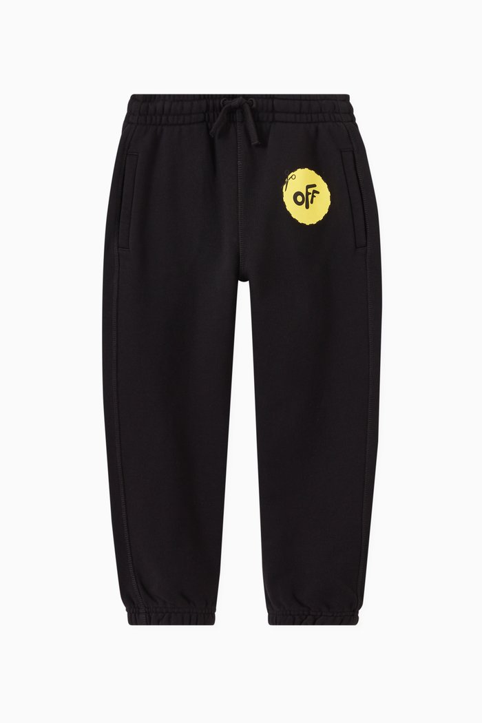 

Hole Logo Print Sweatpants in Cotton Jersey, Black