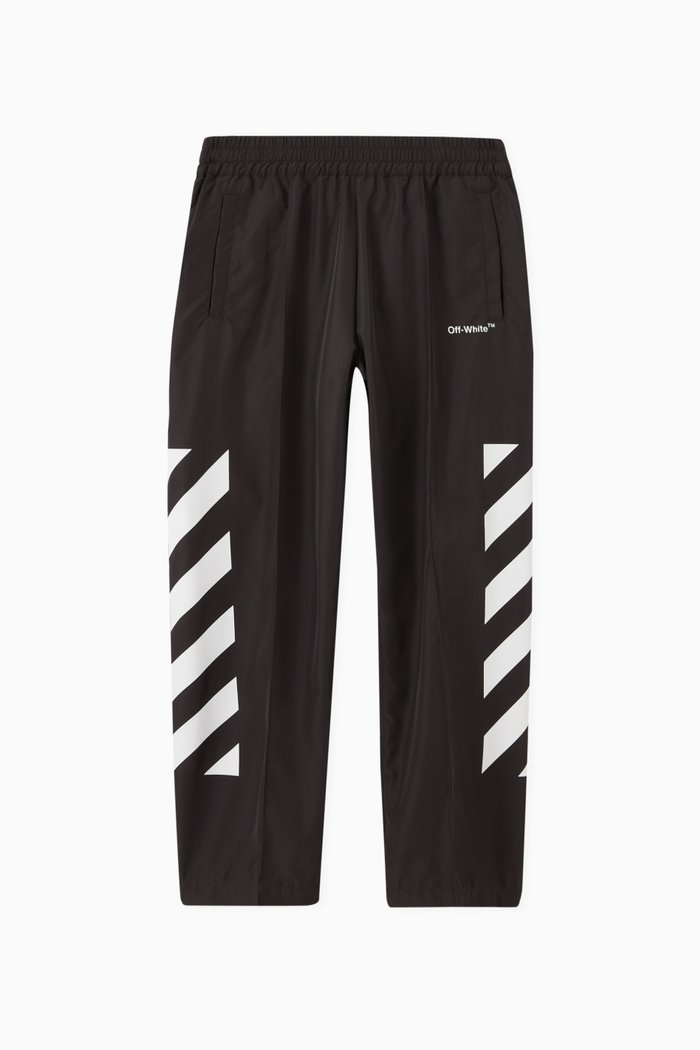 

Diagonal Stripes Trousers, Black