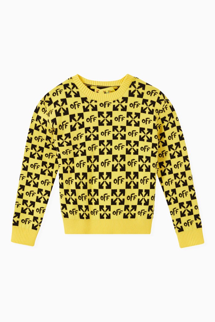 

Monogram Logo Sweater in Virgin Wool Knit, Yellow