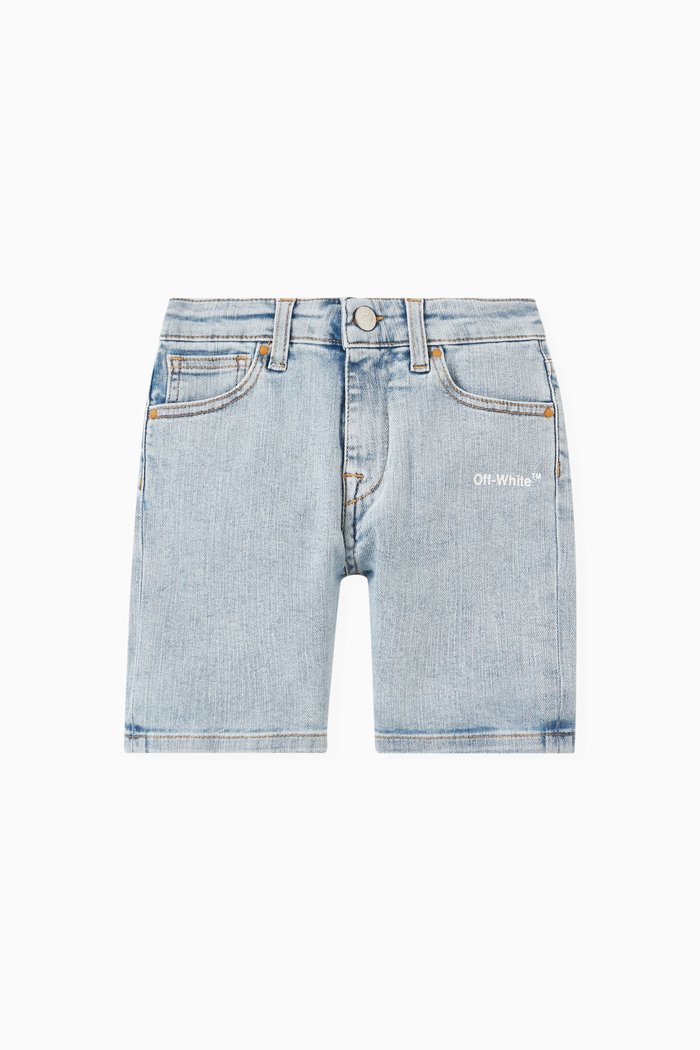 

Logo Print Shorts in Denim, Blue