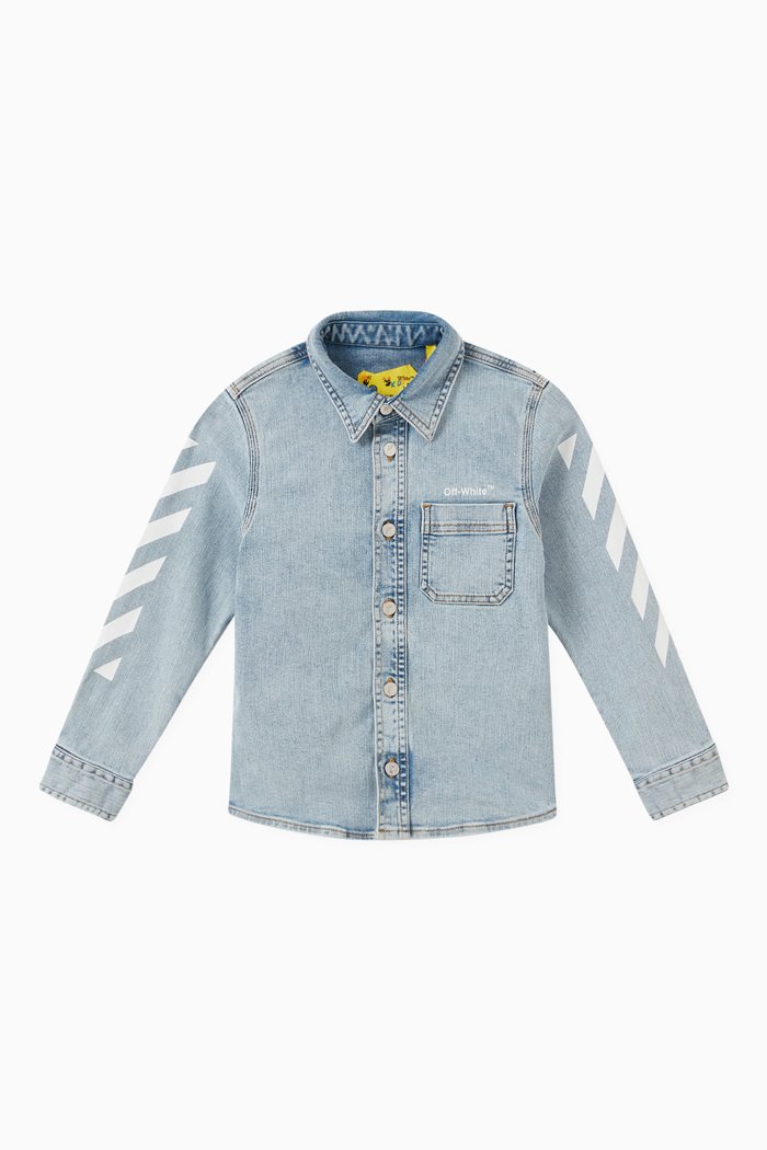 Logo Denim Jacket in Cotton, Blue