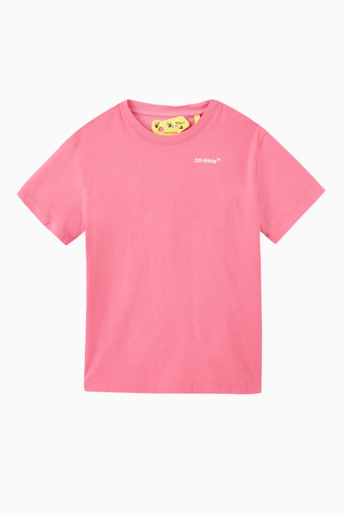 Logo Print T-shirt in Cotton, Pink