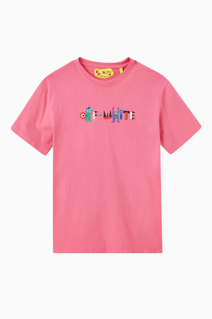 

Monster Logo T-shirt in Cotton, Pink