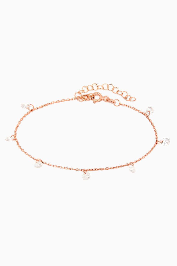 

Dangling Stone Chain Bracelet, Rose gold