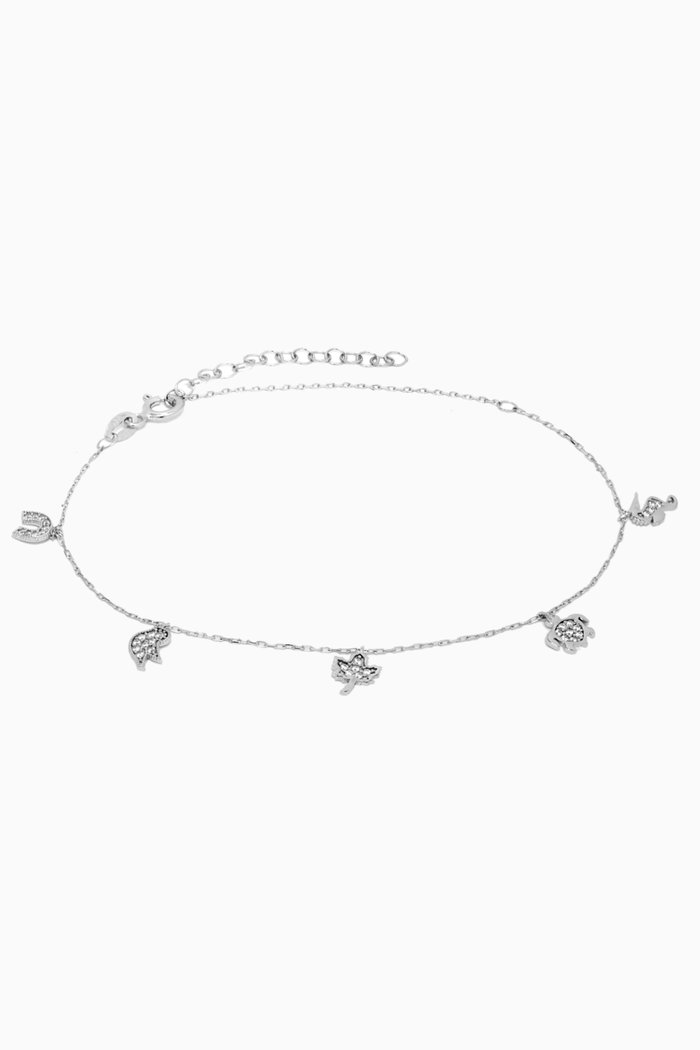

Stone Lucky Charm Anklet, Silver